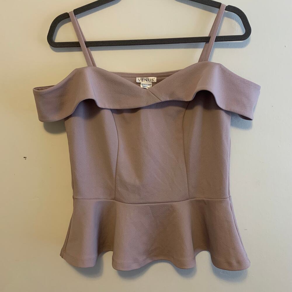 Y2K Body Con Top Drop Shoulder Peplum Faux Corset Party Cami Strap Women's SZ M